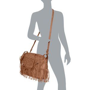 KOMPANERO BELLEZA MANDOVA LEATHER SATCHEL w/FRINGE